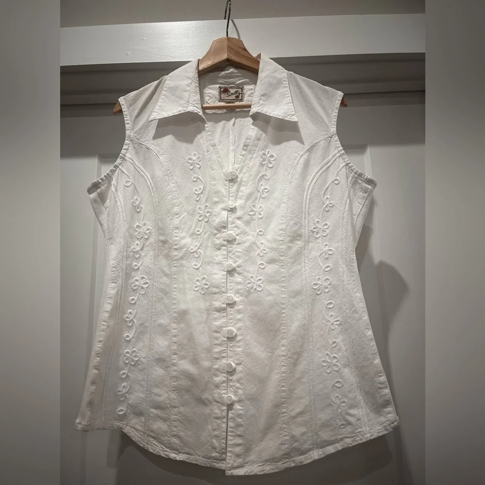 Scully White Floral Embroidered Blouse - Picture 14 of 15